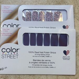 Color Street Capitol Hill (Glitter) & Aberdeen Aubergine ( Purple)Nail Strips